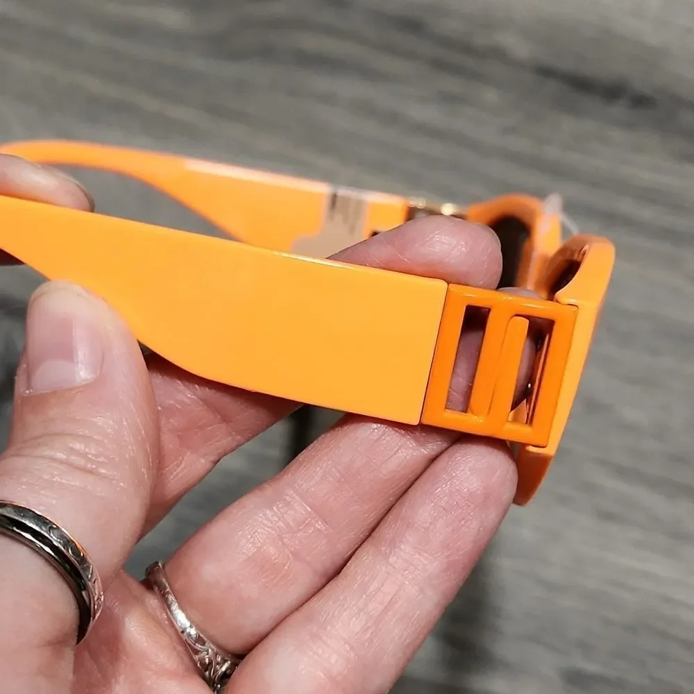 NWT Frye & Co Neon Orange Chunky Statement Sunglasses
